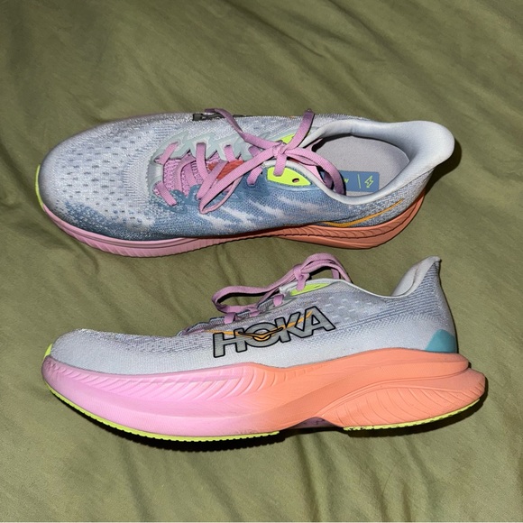 HOKA One Mach 6 Illusion Dusk Running Shoes Sneakers 10 Pink Gray Trail - Picture 5 of 9